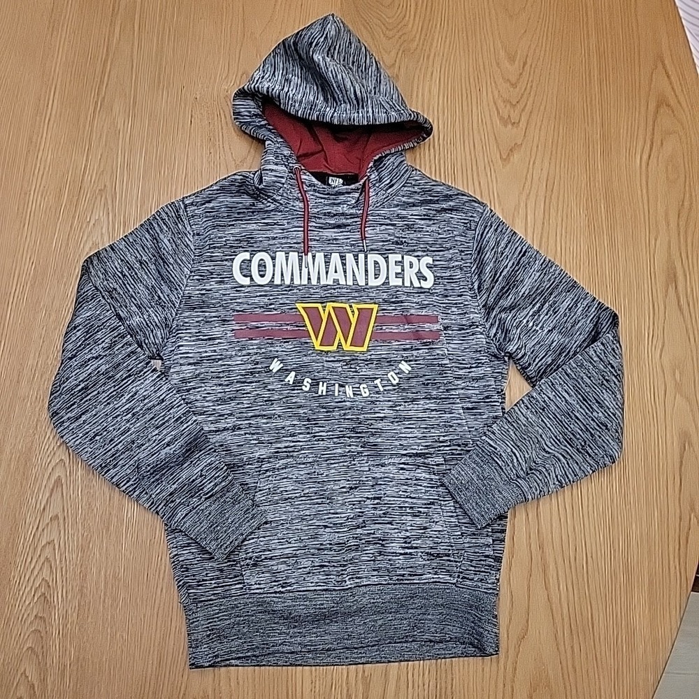 Washington Commanders NFL Team Apparel Mens Small Gray Hoodie Sweatshirt